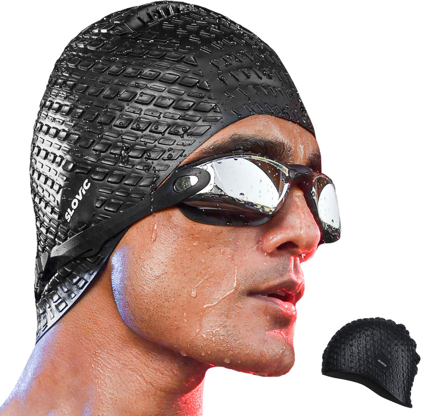 SLOVIC Silicone Swimming Cap for Men Women Black Swimming Cap Buy SLOVIC Silicone Swimming Cap for Men Women Black Swimming Cap Online at Best Prices in India Sports Fitness