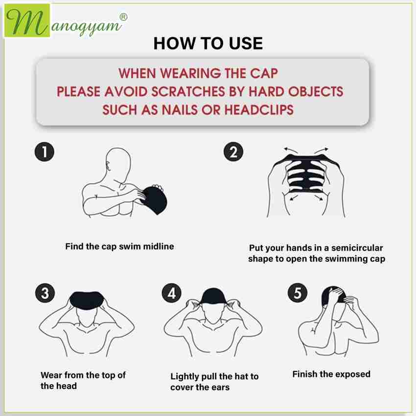 Manogyam Swimming Cap Waterproof Silicone Swim Caps for Men, Women