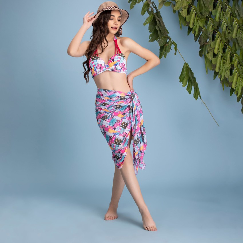 Lovebird Lingerie VY8186 3PSC BIKINI SET WITH SARONG Printed Women Swimsuit  - Buy Lovebird Lingerie VY8186 3PSC BIKINI SET WITH SARONG Printed Women  Swimsuit Online at Best Prices in India