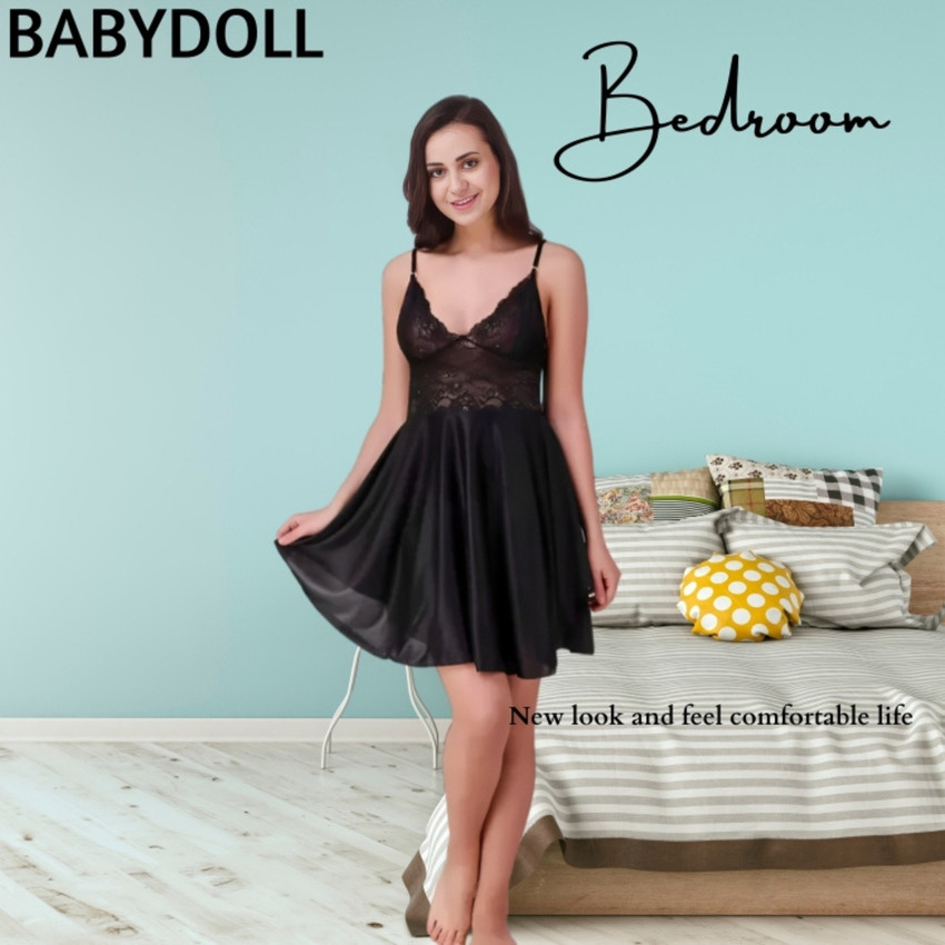 FEBEUL Women Babydoll Lingerie Hot Night Dress For Romantic Night