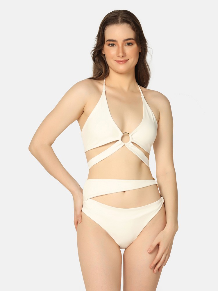 Da Intimo Two piece Ring Design Solid Women Swimsuit - Buy Da Intimo Two  piece Ring Design Solid Women Swimsuit Online at Best Prices in India