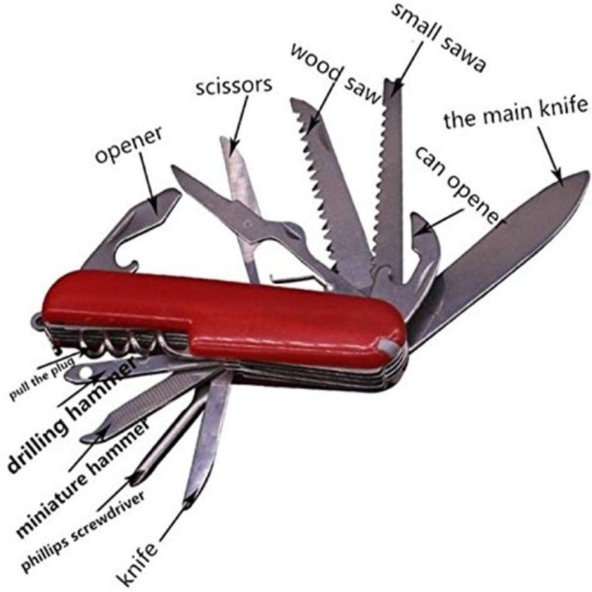 Hoaxer Swiss Style Knife with Scissors 11 Function