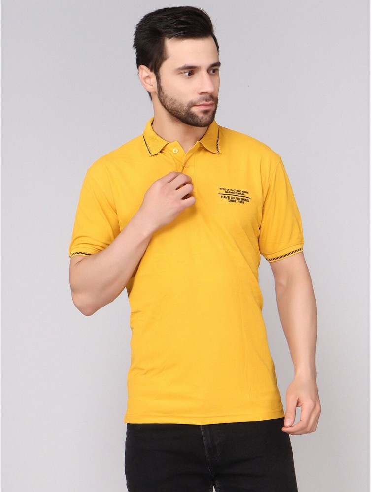 wellman Solid Men Polo Neck Gold T Shirt Buy wellman Solid Men Polo Neck Gold T Shirt Online at Best Prices in India Flipkart