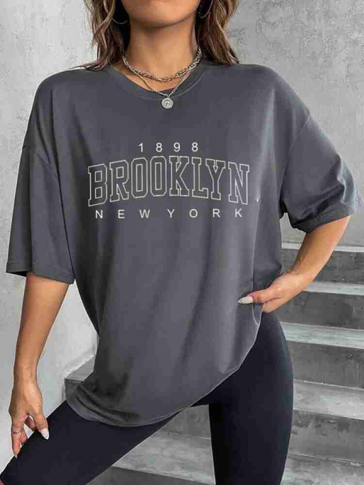 Calm Down Typography Women Round Neck Grey T-Shirt - Buy Calm Down  Typography Women Round Neck Grey T-Shirt Online at Best Prices in India