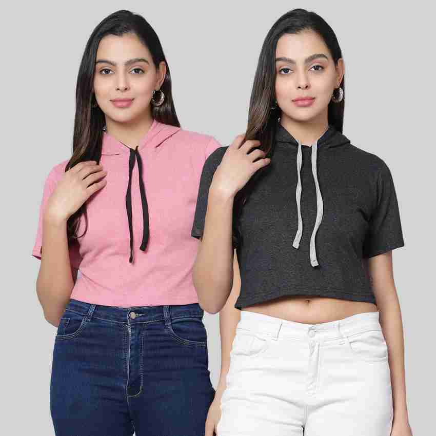 Buy DIAZ Stylish Crop Tops for Women, Half Sleeves Crop Top