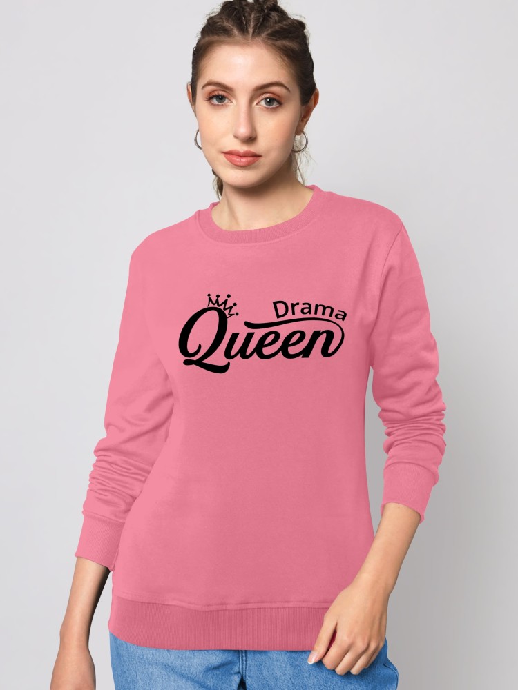 QEEN STAR FASHION Printed, Typography Women Round Neck Pink T-Shirt - Buy  QEEN STAR FASHION Printed, Typography Women Round Neck Pink T-Shirt Online  at Best Prices in India