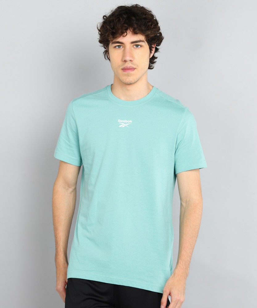 reebok solid men's round neck t shirt