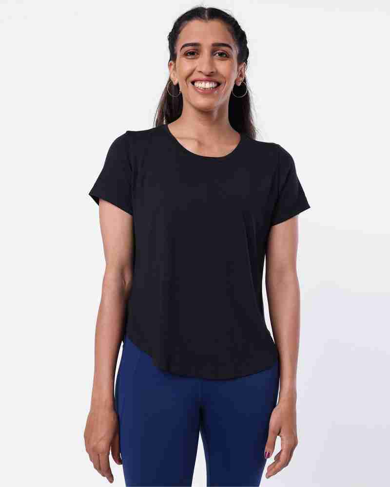 BlissClub Solid Women Round Neck Black T-Shirt - Buy BlissClub Solid Women  Round Neck Black T-Shirt Online at Best Prices in India