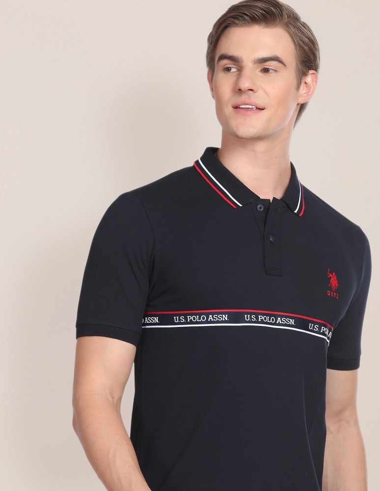 U.S. POLO ASSN. Self Design Men Polo Neck Blue T Shirt Buy U.S. POLO ASSN. Self Design Men Polo Neck Blue T Shirt Online at Best Prices in India Flipkart