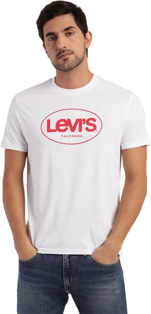 Levi'S Graphic Print Men Crew Neck White T-Shirt - Buy Levi'S Graphic Print  Men Crew Neck White T-Shirt Online At Best Prices In India | Flipkart.Com