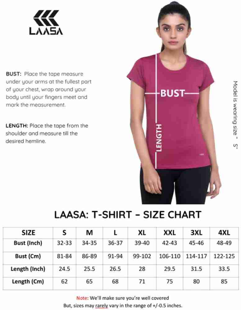 Laasa Sports Solid Women Round Neck Pink T-Shirt - Buy Laasa
