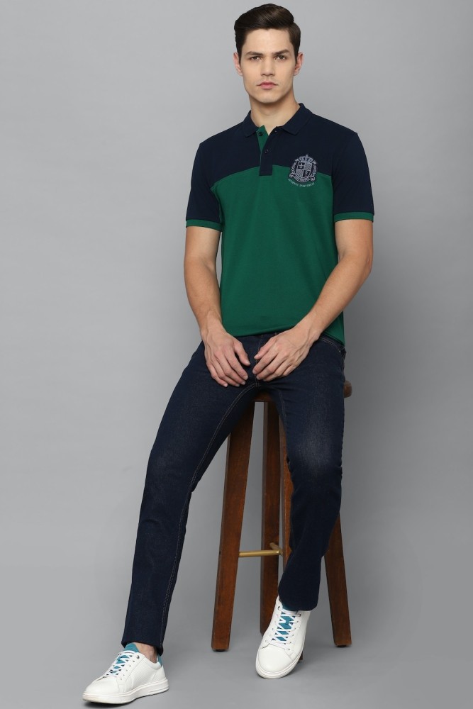 LOUIS PHILIPPE Colorblock Men Polo Neck Green T-Shirt - Buy LOUIS PHILIPPE  Colorblock Men Polo Neck Green T-Shirt Online at Best Prices in India