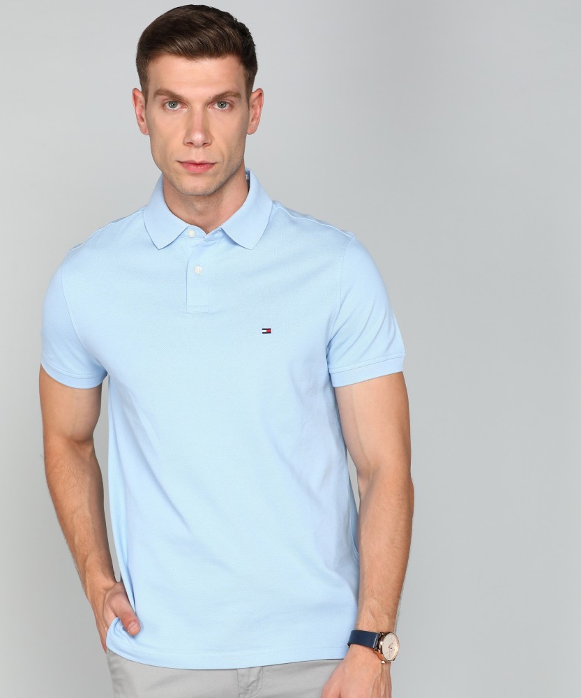 tommy hilfiger light blue polo shirt