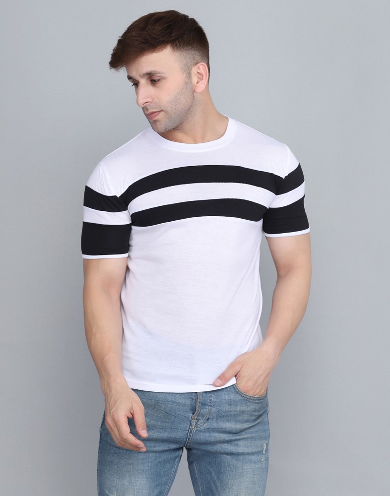Try This Colorblock Men Round Neck White, Black T-Shirt - Buy Try This  Colorblock Men Round Neck White, Black T-Shirt Online at Best Prices in  India