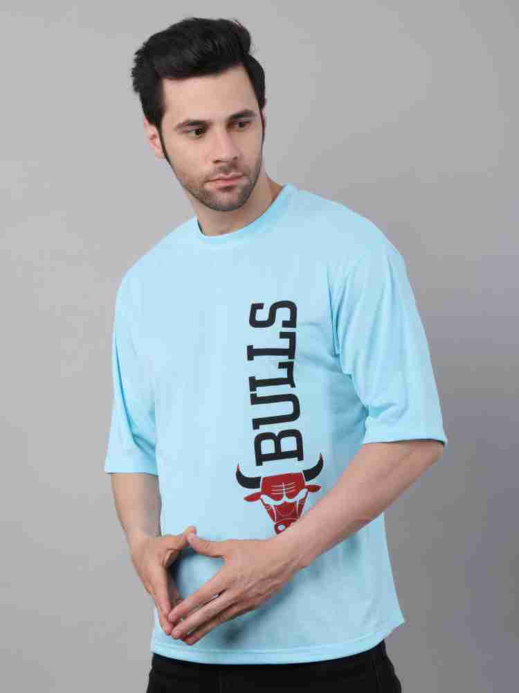 SWAGGER JNS Men's Oversize CHICAGO BULLS Printed Tshirt, Half Sleeves