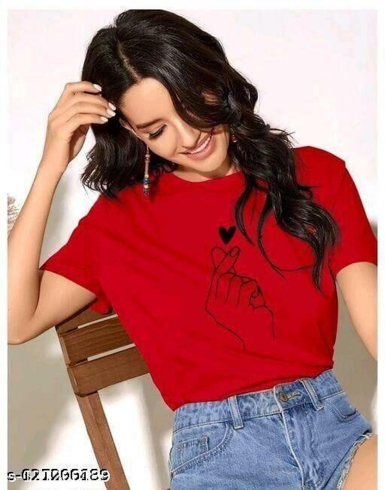 Red t deals shirt for girl