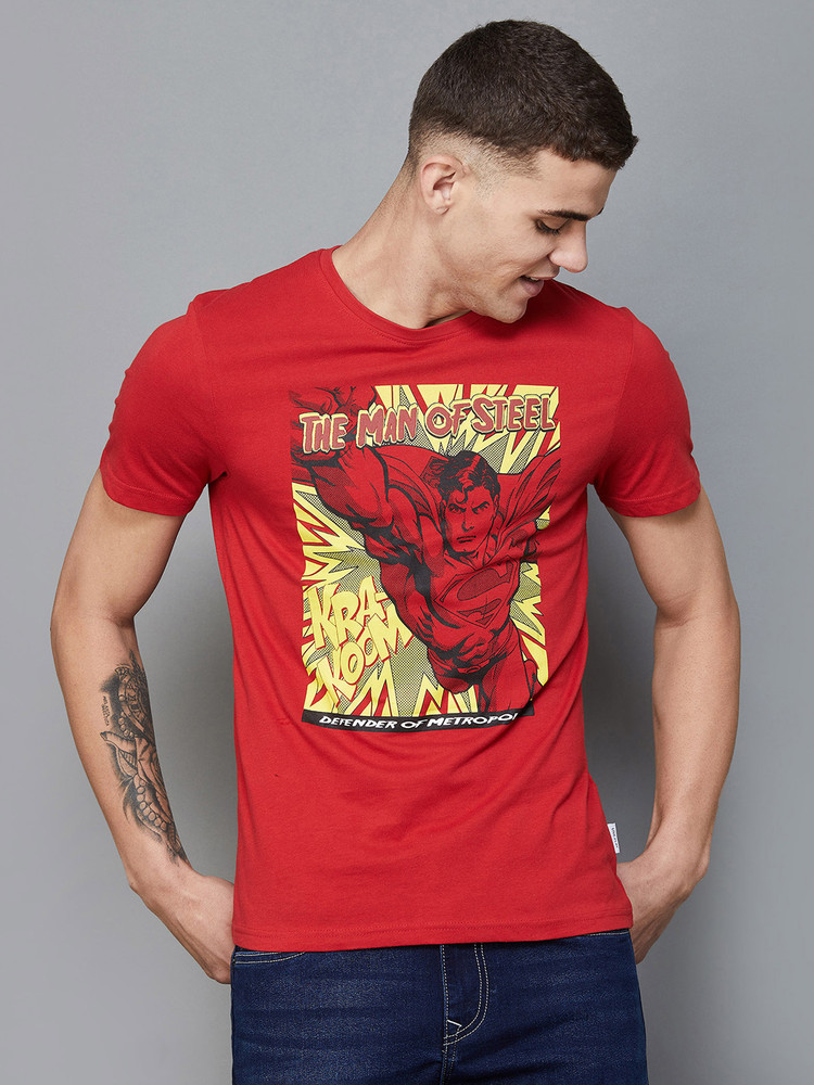 FAME FOREVER Printed Typography Men Round Neck Red T Shirt Buy