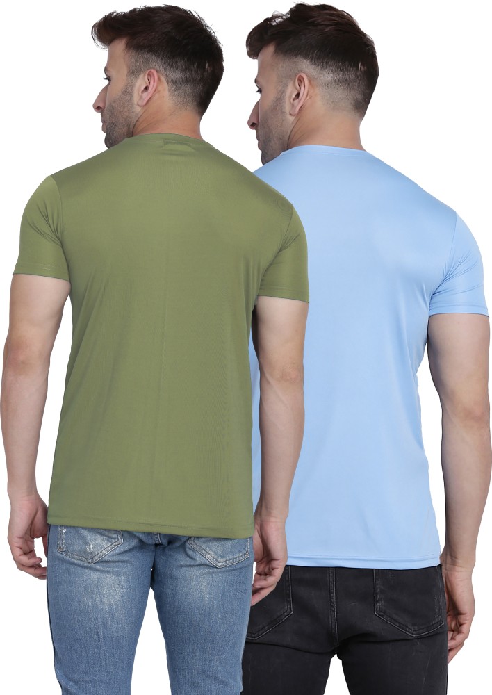 Buy TQH Solid Men Round Neck Sleeveless Black, Light Grey T-Shirt - Combo  (Small, Black, Light Grey) at
