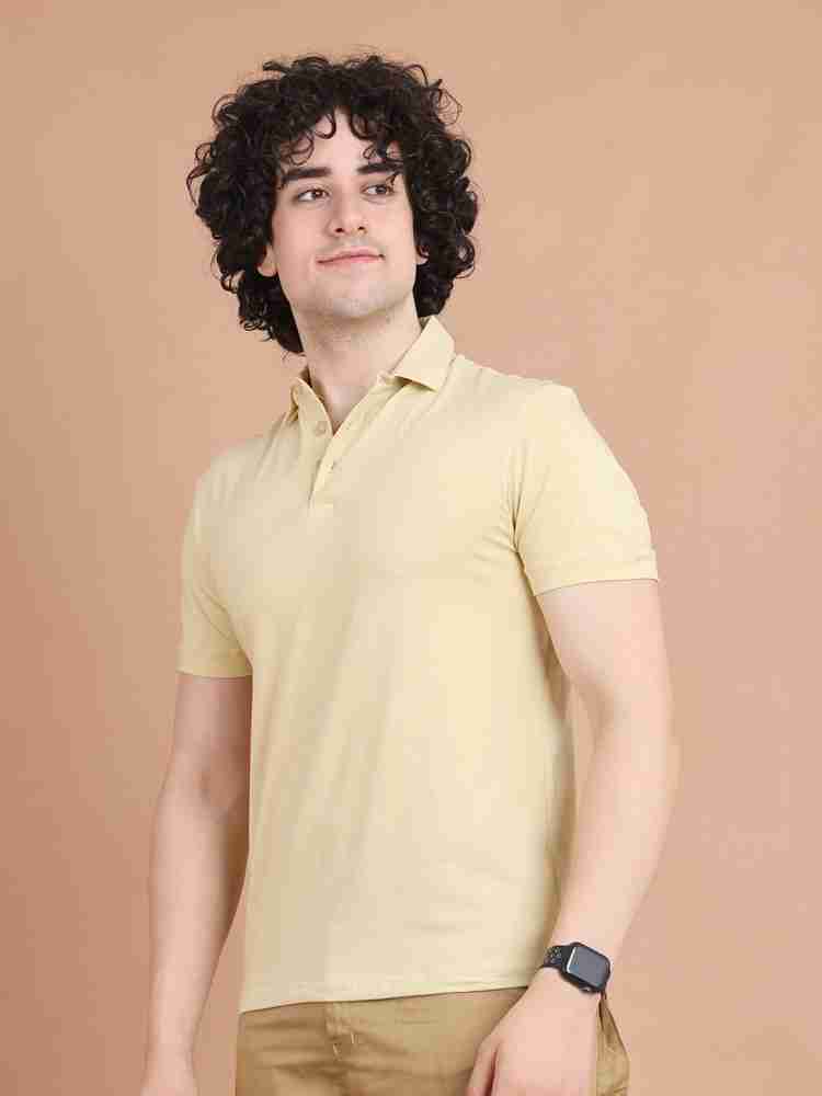 Solid Men 100% Cotton Super Combed Polo Neck Brown T-Shirt