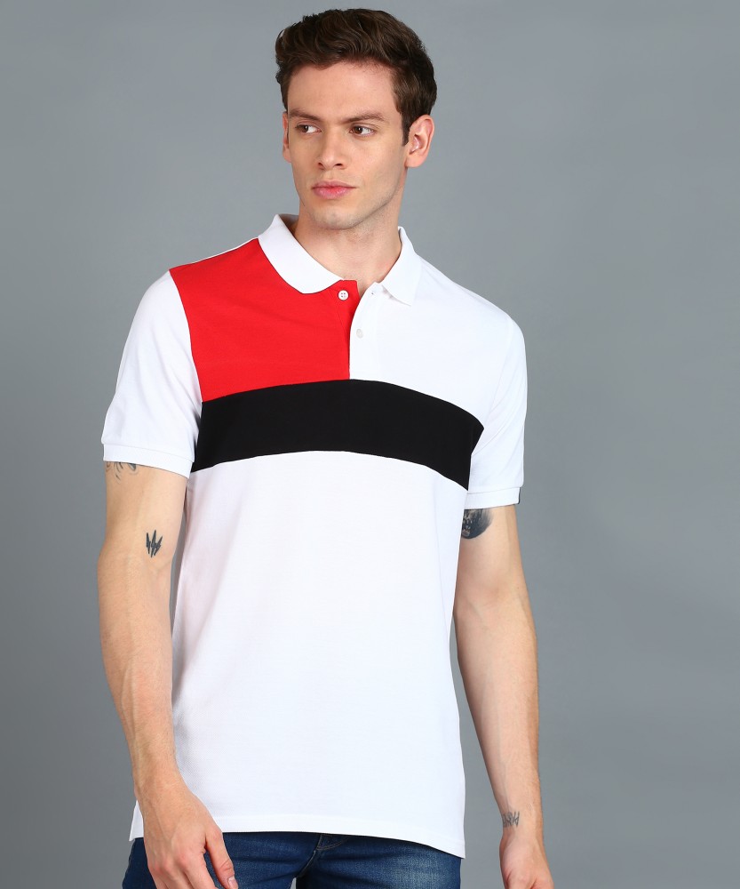 FastColors Colorblock Men Polo Neck White T-Shirt - Buy FastColors  Colorblock Men Polo Neck White T-Shirt Online at Best Prices in India