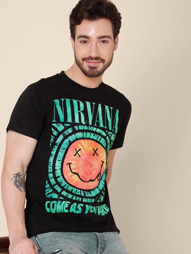 Nirvana By Free Authority Printed Typography Men Round Neck Black T Shirt Buy Nirvana By Free Authority Printed Typography Men Round Neck Black T Shirt Online at Best Prices in India Flipkart