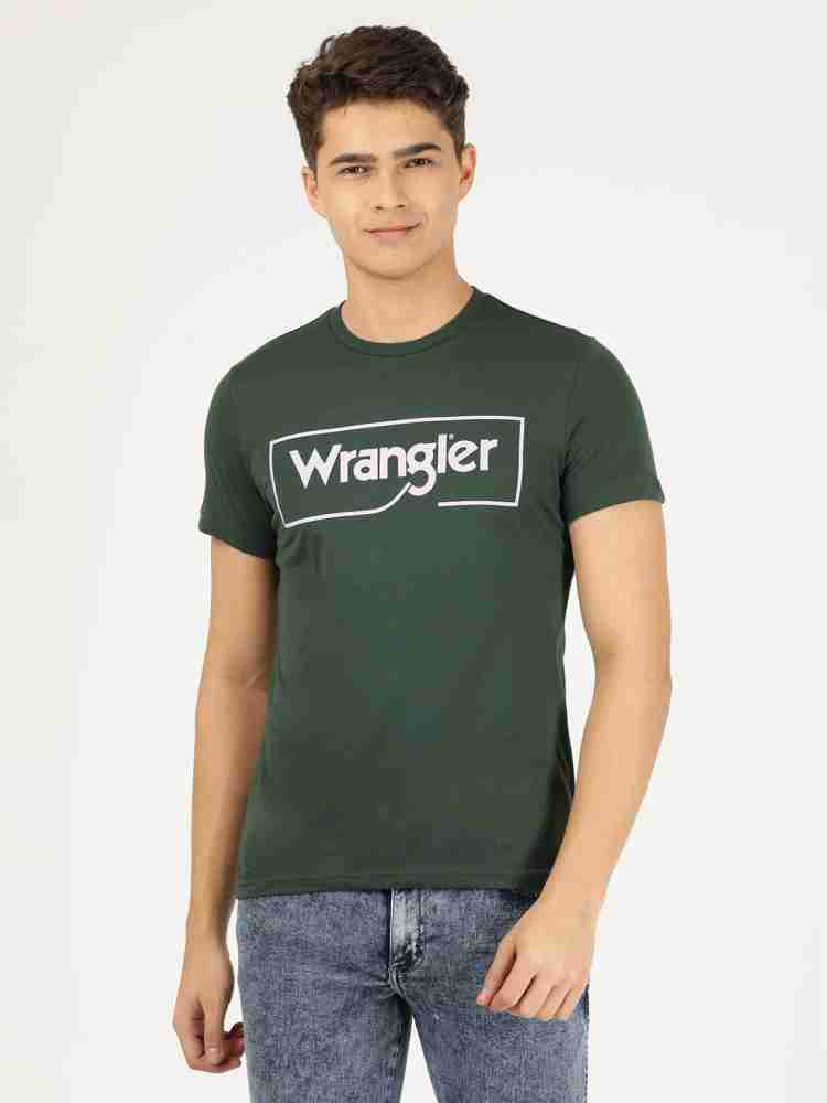 Wrangler Printed Men Round Neck Green T-Shirt - Buy Wrangler Printed Men  Round Neck Green T-Shirt Online at Best Prices in India