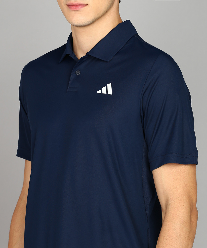 adidas originals stand collar t shirt navy