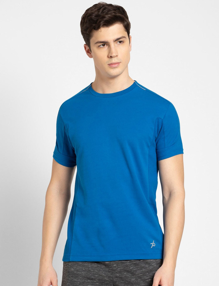 Jockey men's t shirt price (Polyester Plain Jockey Men T-Shirts, V-neck  Collar at ₹ 100/piece)