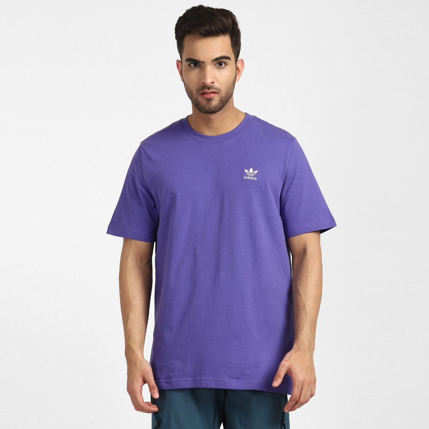ADIDAS ORIGINALS Solid Men Round Neck Purple T Shirt Buy ADIDAS