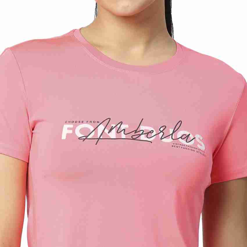 Laasa Sports Solid Women Round Neck Pink T-Shirt - Buy Laasa Sports Solid  Women Round Neck Pink T-Shirt Online at Best Prices in India