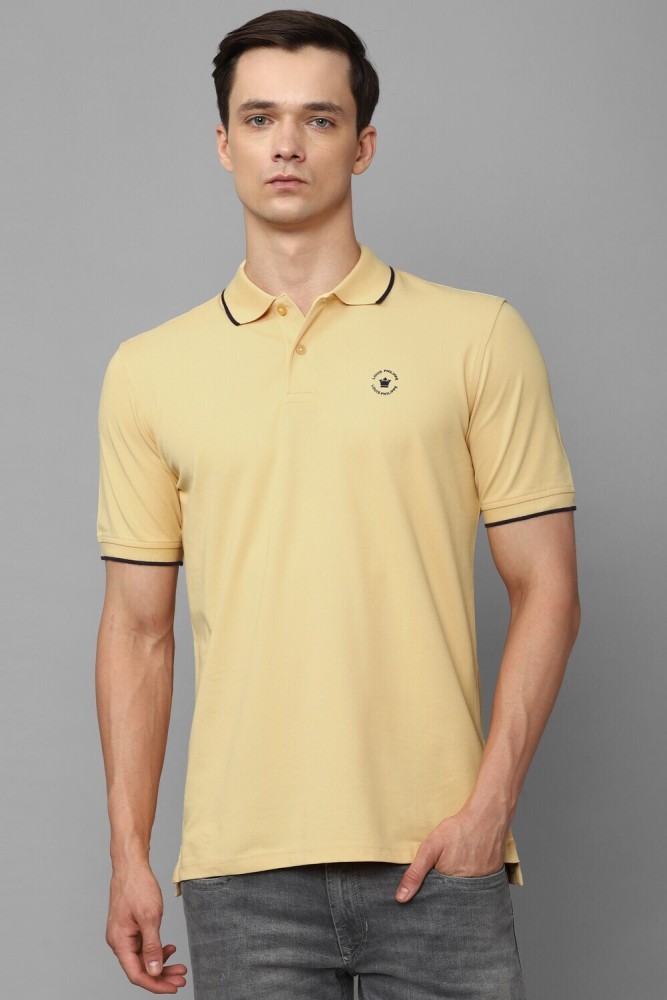 Louis Philippe Men Yellow Solid Polo T-Shirt: Buy Louis Philippe