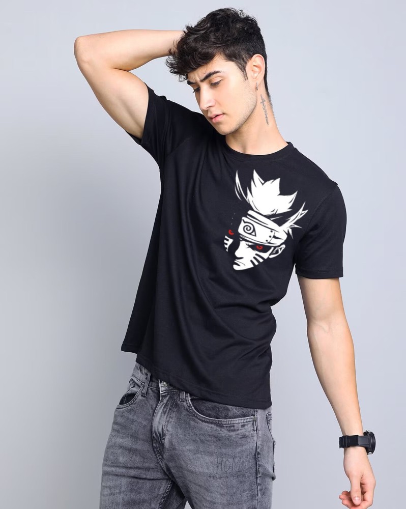 Black t shirt mens sales flipkart