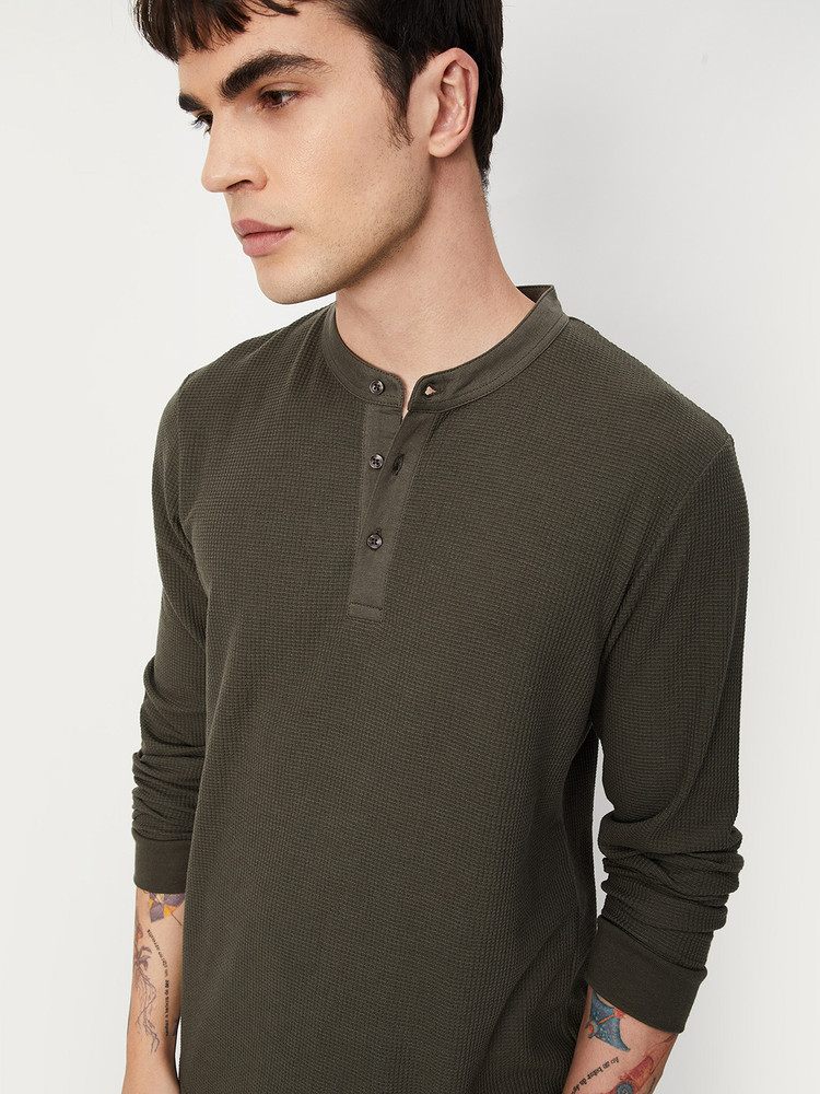 Olive green deals henley shirt