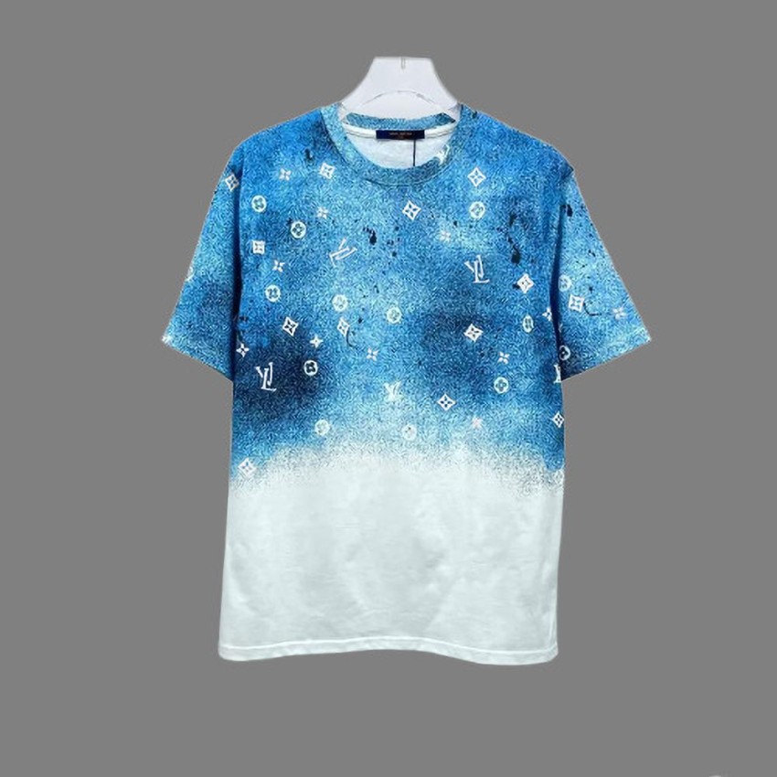 Louis Vuitton Blue Graphic Printed Cotton Crewneck T-Shirt M Louis