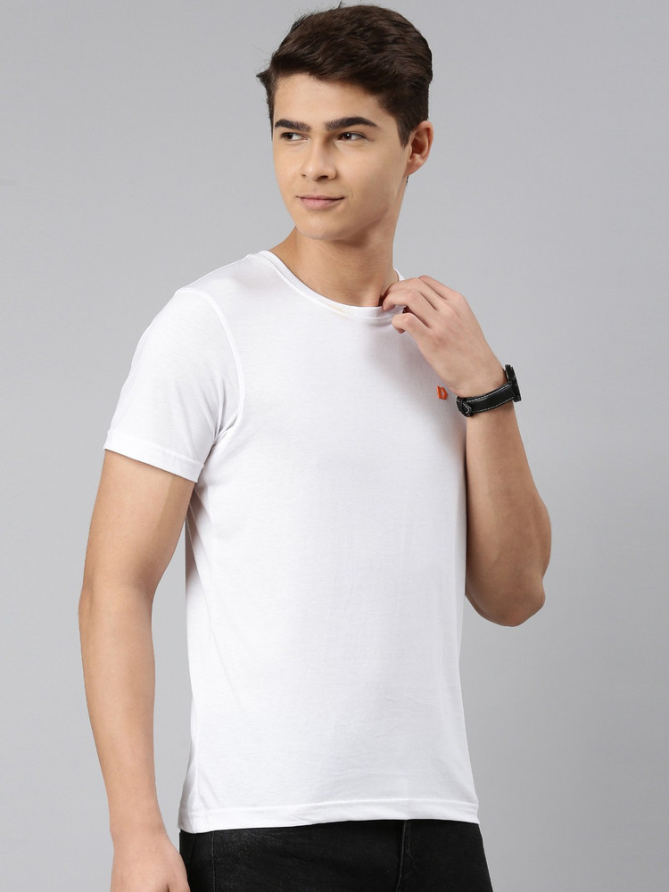 Dixcy Scott Originals Solid Men Round Neck White T Shirt Buy