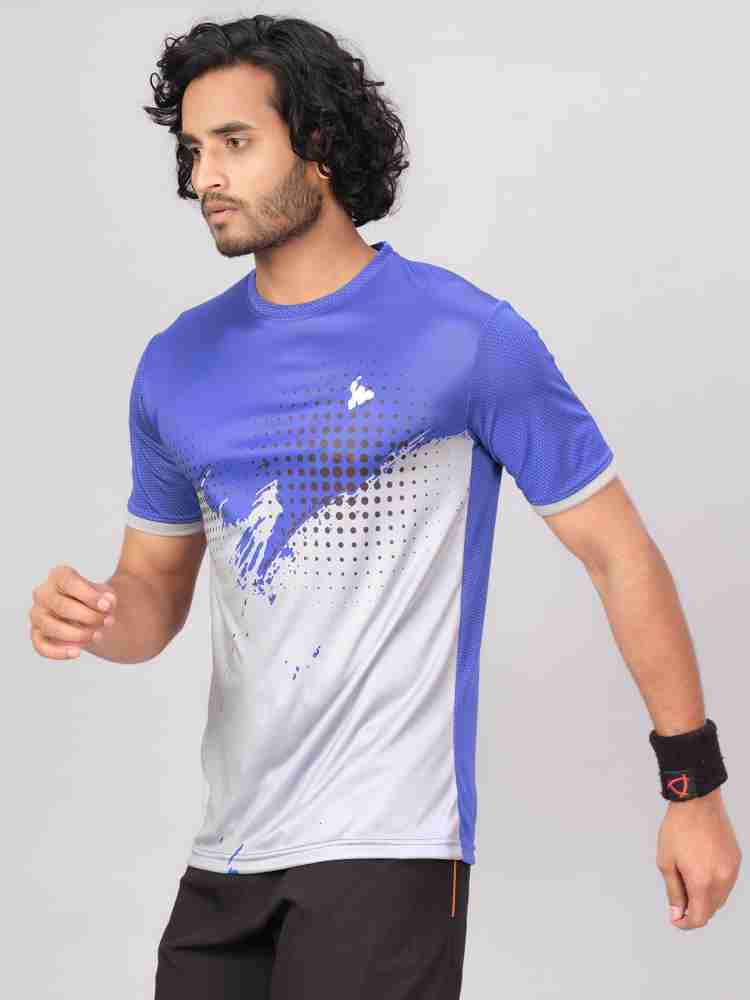 TEES SPORTS Striped Men Round Neck Blue White T Shirt Buy TEES