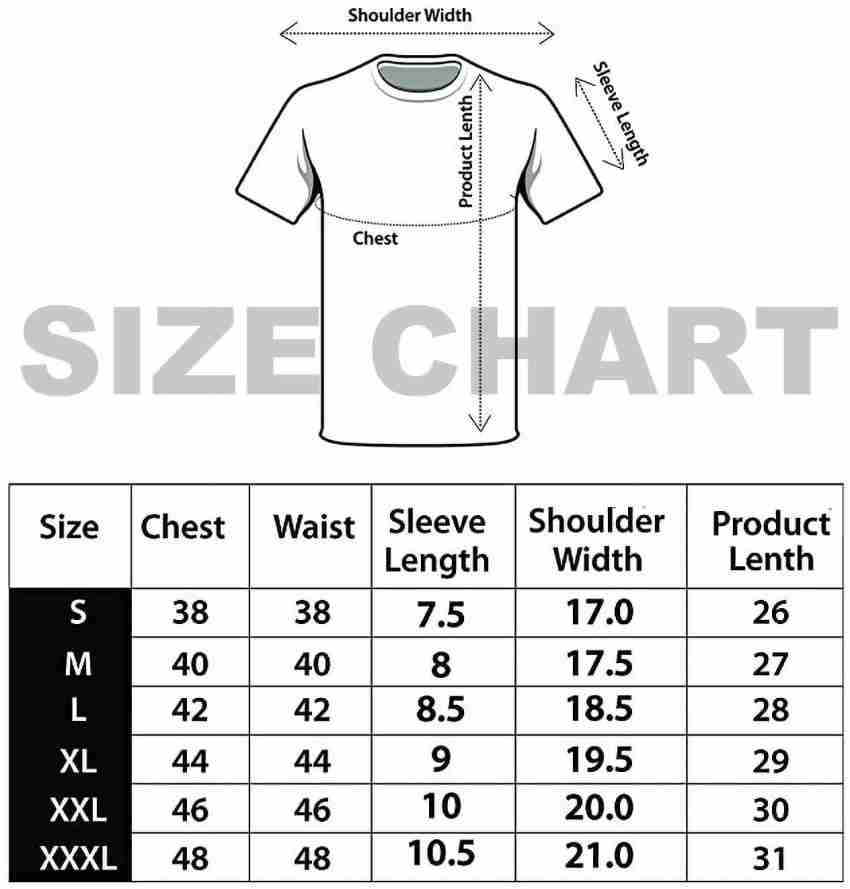 Flipkart t 2025 shirt size chart