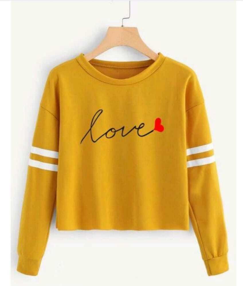 VK Fashion Typography Women Round Neck Yellow T-Shirt - Buy VK Fashion  Typography Women Round Neck Yellow T-Shirt Online at Best Prices in India