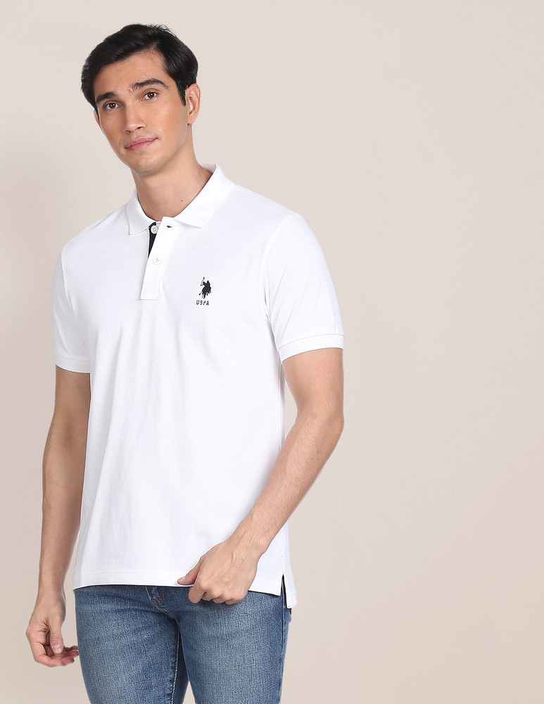 U.S. POLO ASSN. Solid Men Polo Neck White T Shirt Buy U.S. POLO