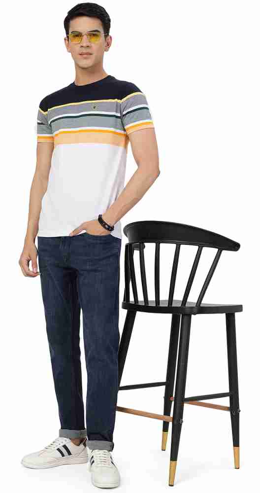 Spangel Fashion Striped Men Round Neck Multicolor T-Shirt - Buy Spangel  Fashion Striped Men Round Neck Multicolor T-Shirt Online at Best Prices in  India