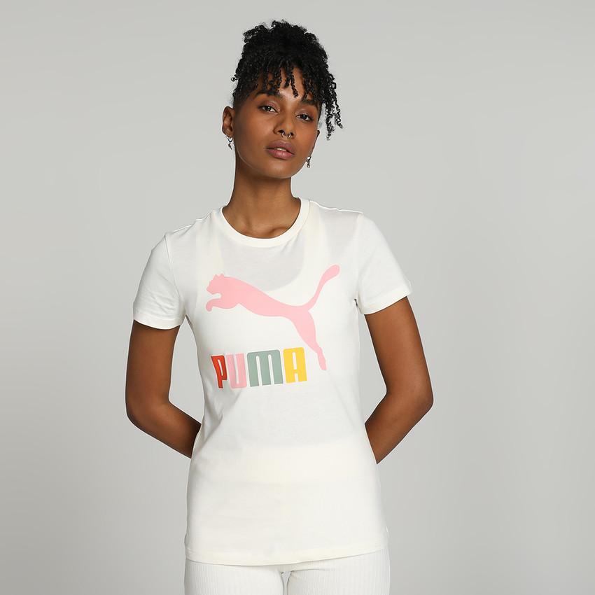 womens white puma t shirt