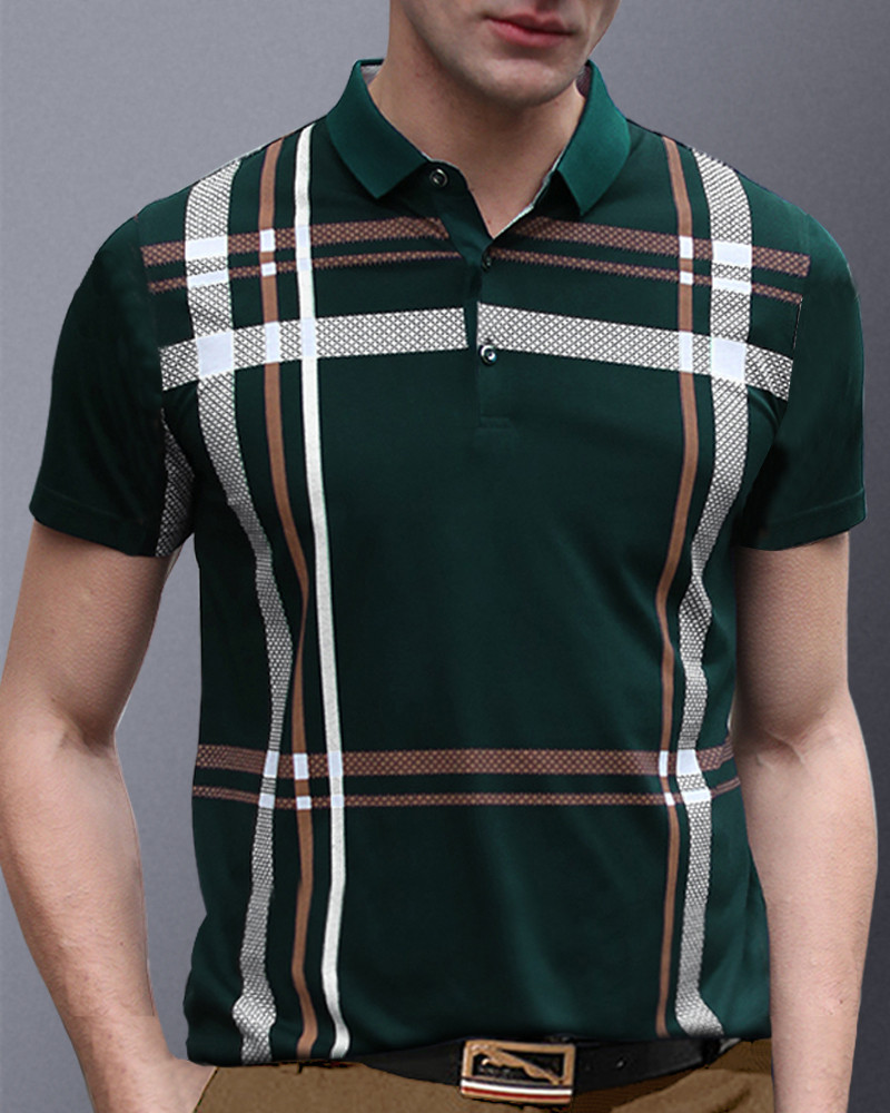 EyeBogler Checkered Men Polo Neck Green T Shirt Buy EyeBogler