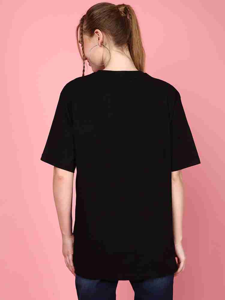 JUNEBERRY Printed Women Round Neck Black T-Shirt - Buy JUNEBERRY