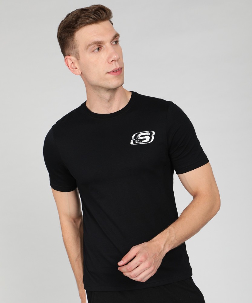 Skechers t shirt black new arrivals