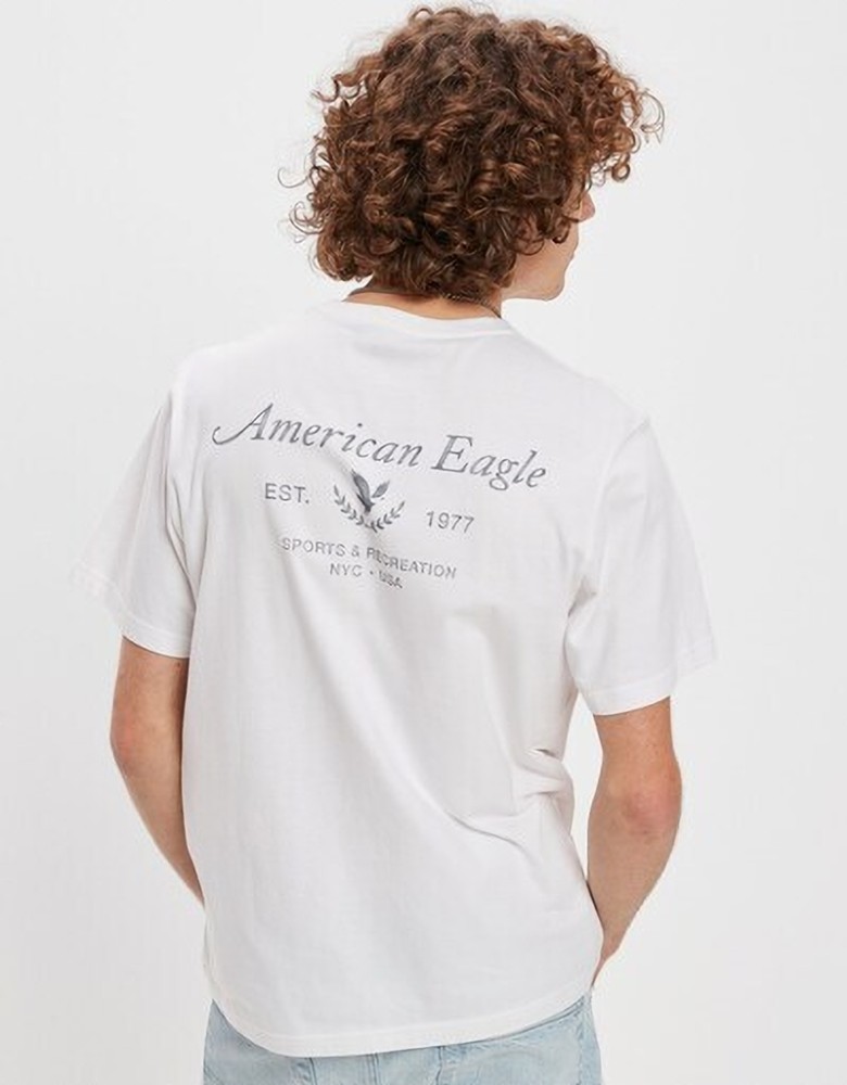 American Eagle Printed Men Crew Neck White T Shirt Buy American