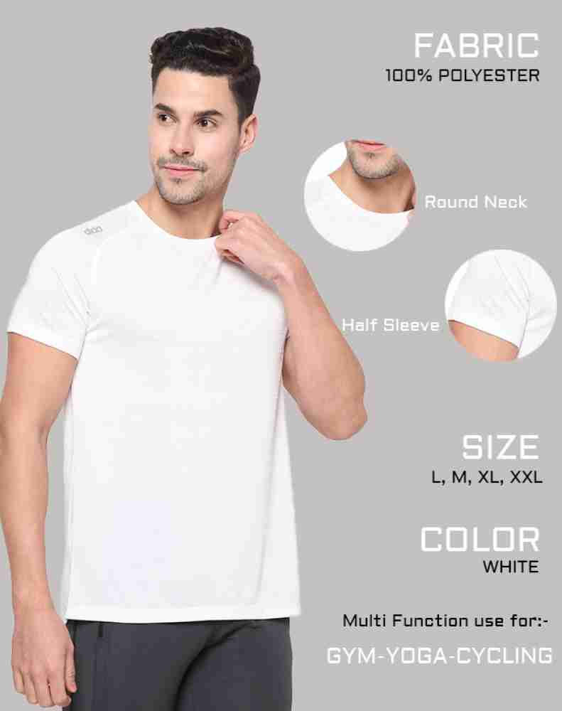 Plain Men's Half Sleeve Round Neck Polyester T Shirt Size: (M, L