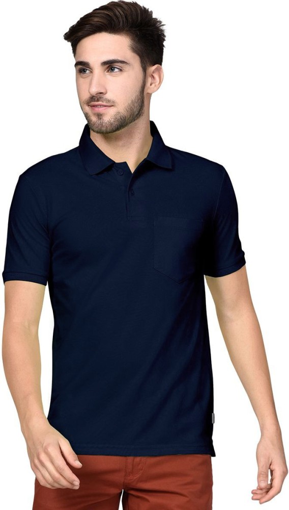 Bumchums Solid Men Polo Neck Dark Blue T Shirt Buy Bumchums