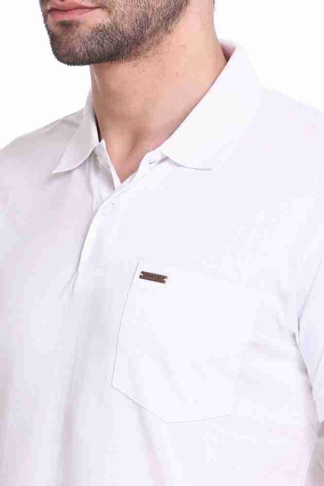 TUCK INN Solid Men Polo Neck White T Shirt Buy TUCK INN Solid