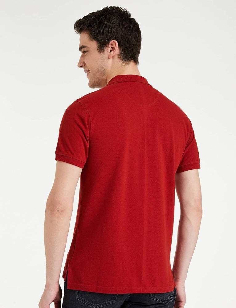 zudio Solid Men Polo Neck Red T-Shirt - Buy zudio Solid Men Polo