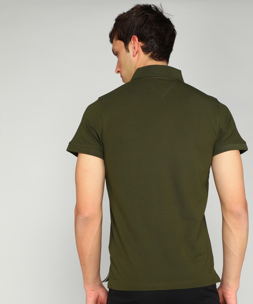 Olive green tommy hilfiger 2025 t shirt